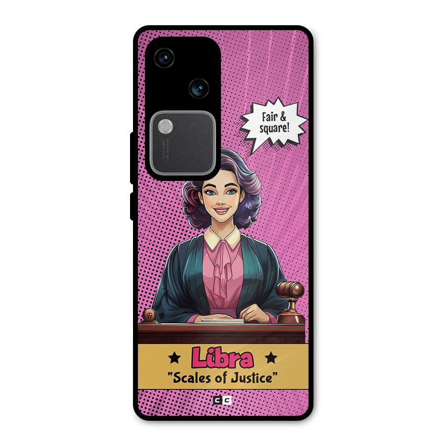 Libra Justice Metal Back Case for Vivo V30 Pro