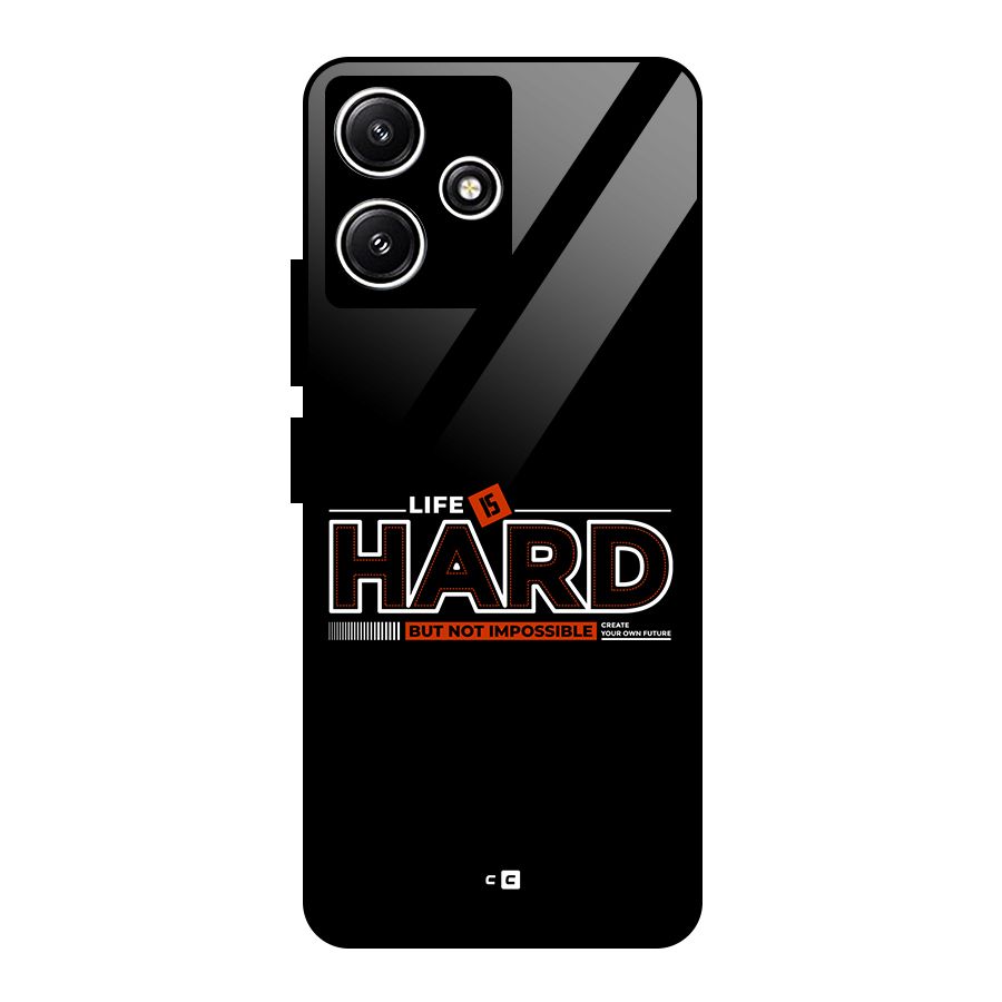 Life Is Hard Glass Back Case for Poco M6 Pro