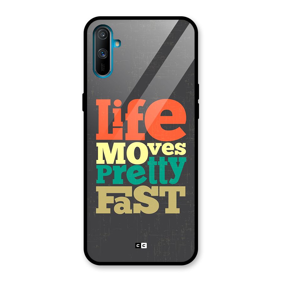 Life Moves Fast Glass Back Case for Realme C3