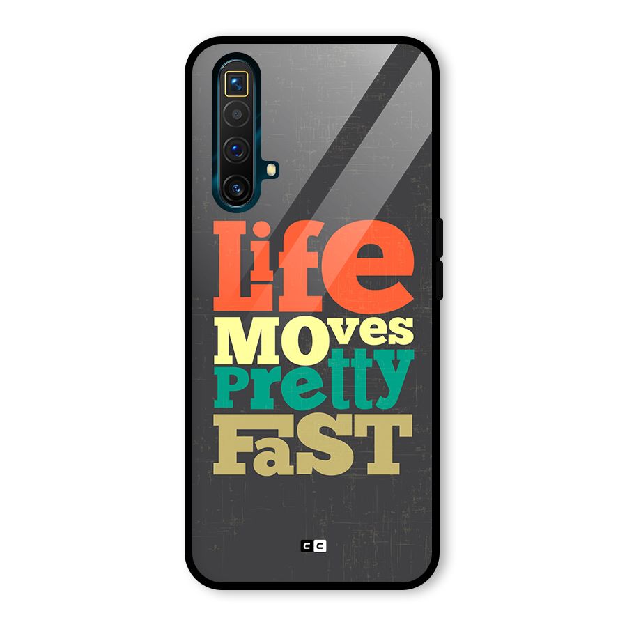 Life Moves Fast Glass Back Case for Realme X3