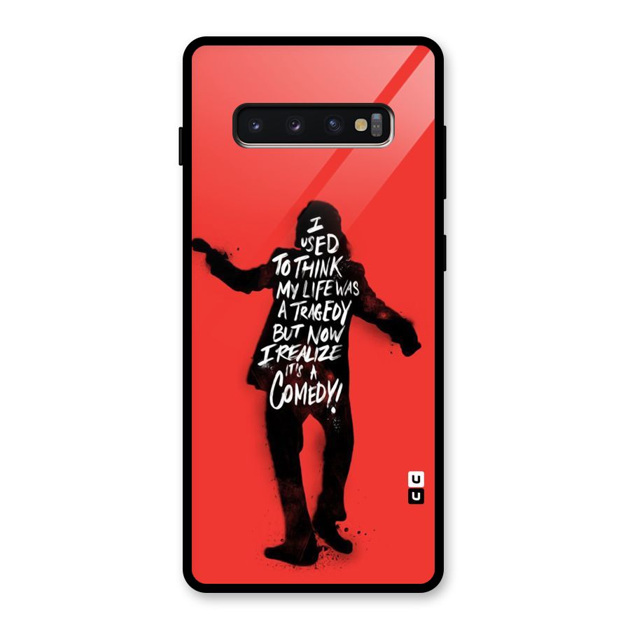 Life Tragedy Comedy Glass Back Case for Galaxy S10 Plus