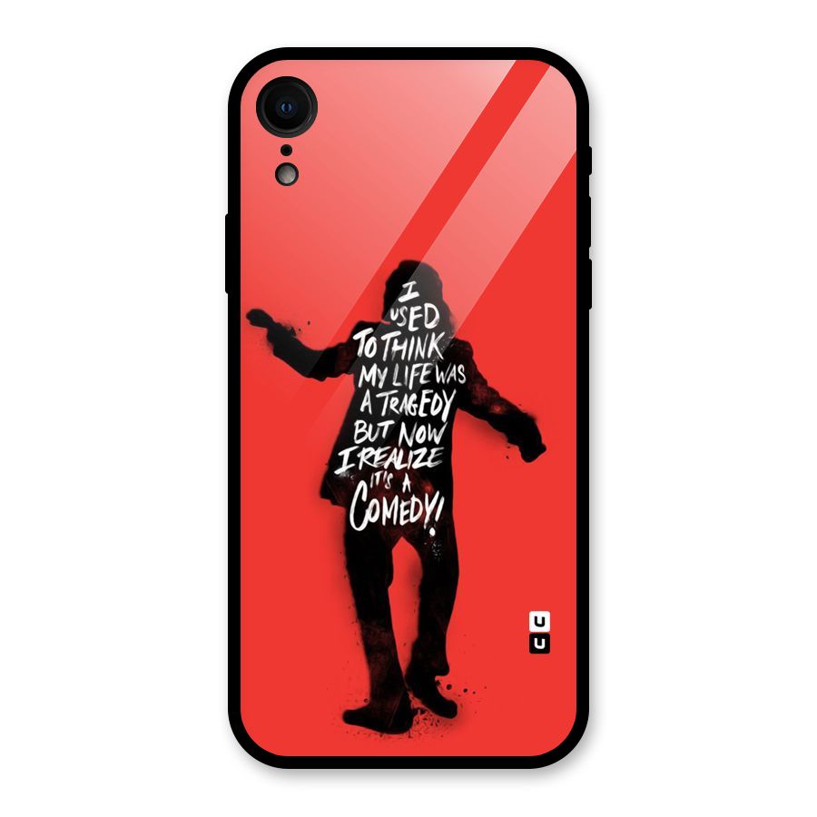 Life Tragedy Comedy Glass Back Case for iPhone XR