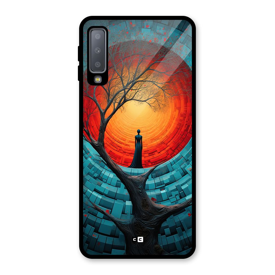 Life Tree Glass Back Case for Galaxy A7 (2018)