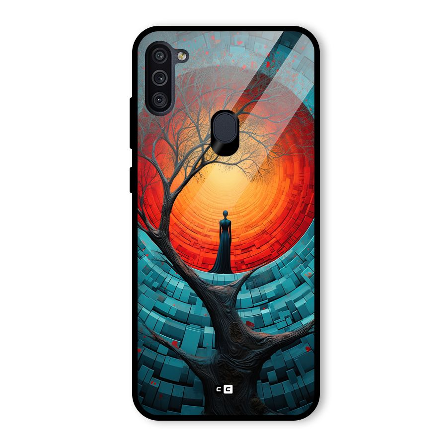 Life Tree Glass Back Case for Galaxy M11