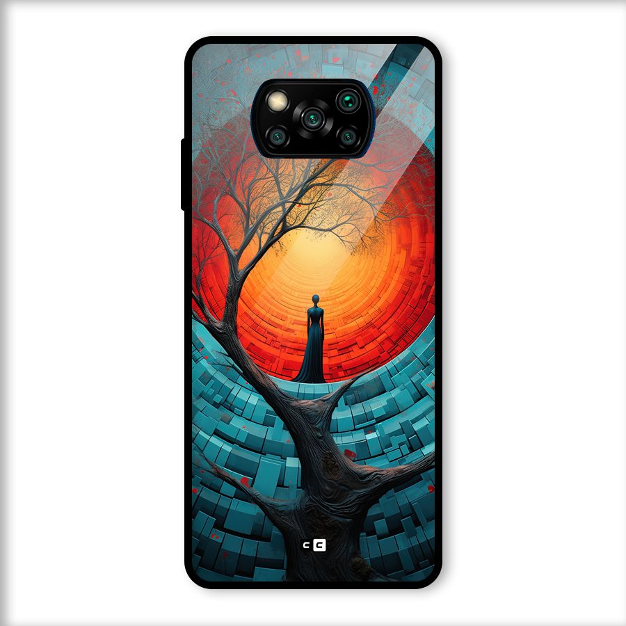 Life Tree Glass Back Case for Poco X3