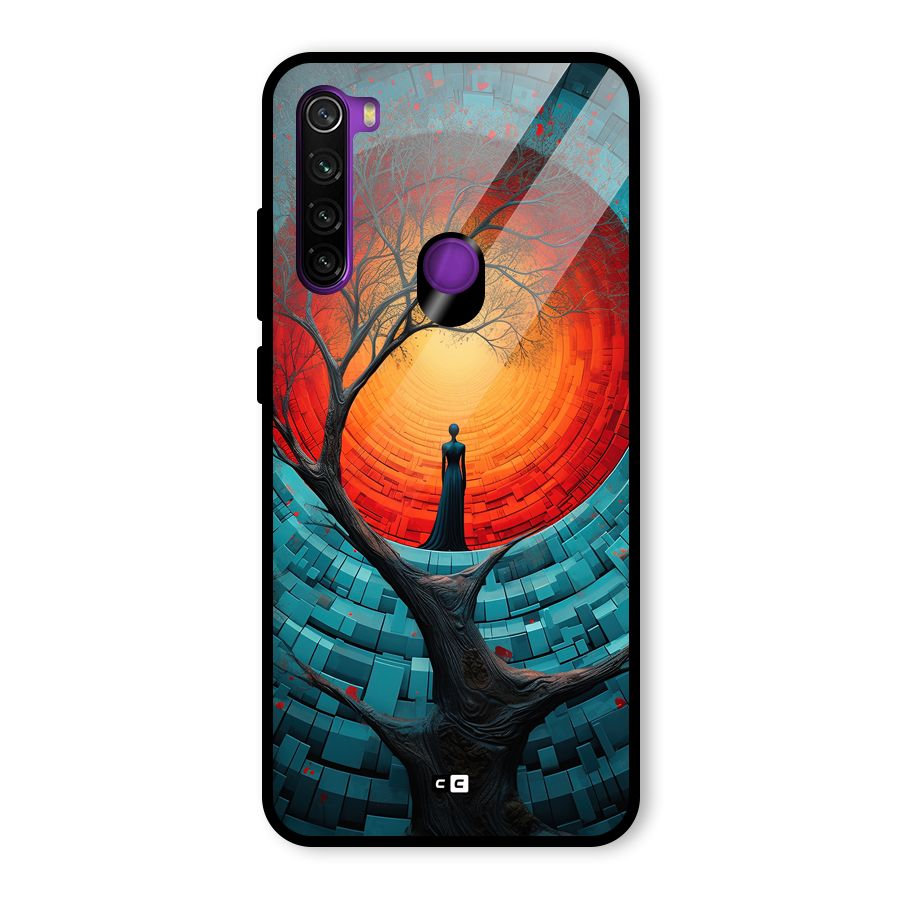 Life Tree Glass Back Case for Redmi Note 8