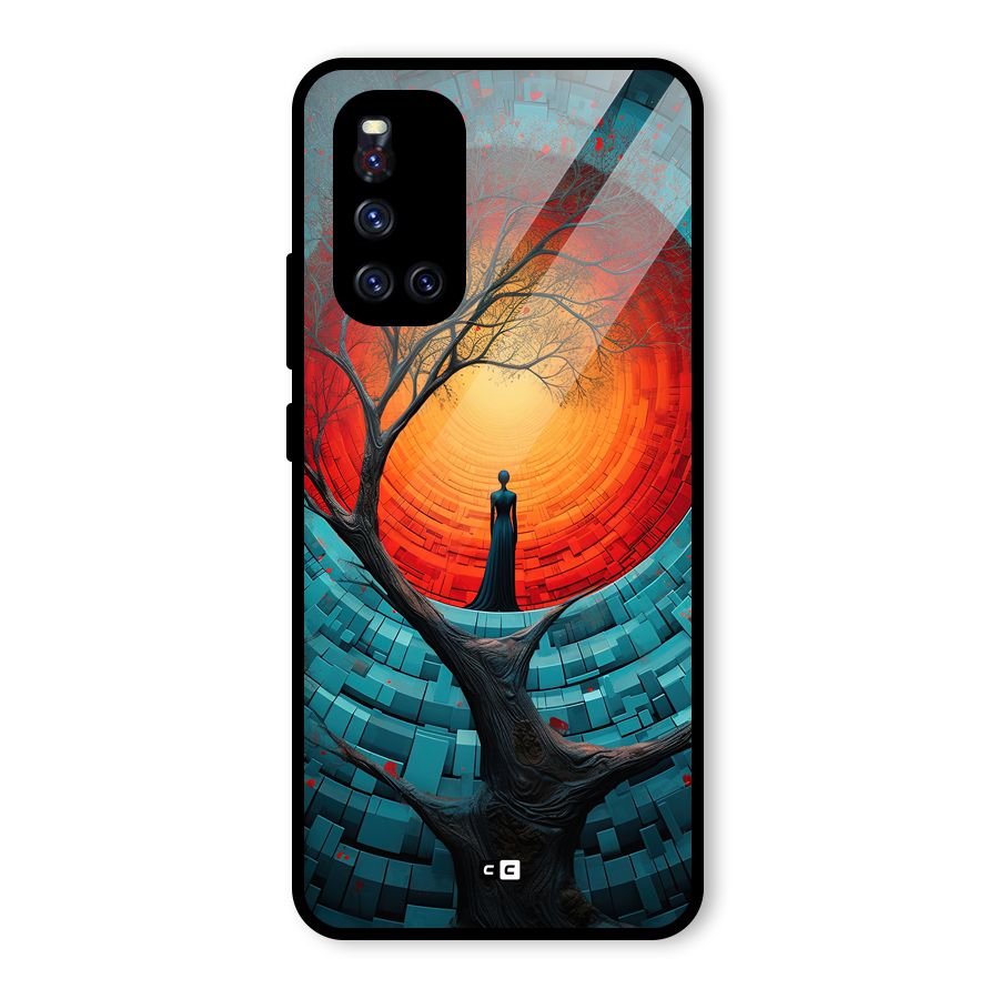 Life Tree Glass Back Case for Vivo V19