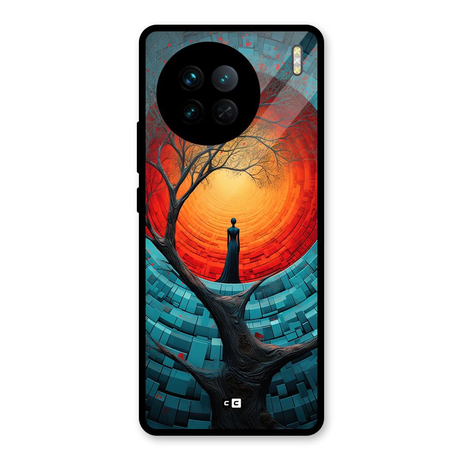 Life Tree Glass Back Case for Vivo X90