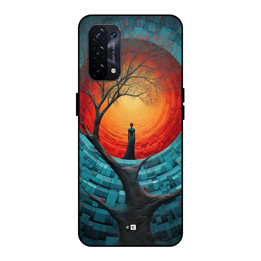 Life Tree Metal Back Case for Oppo A74 5G