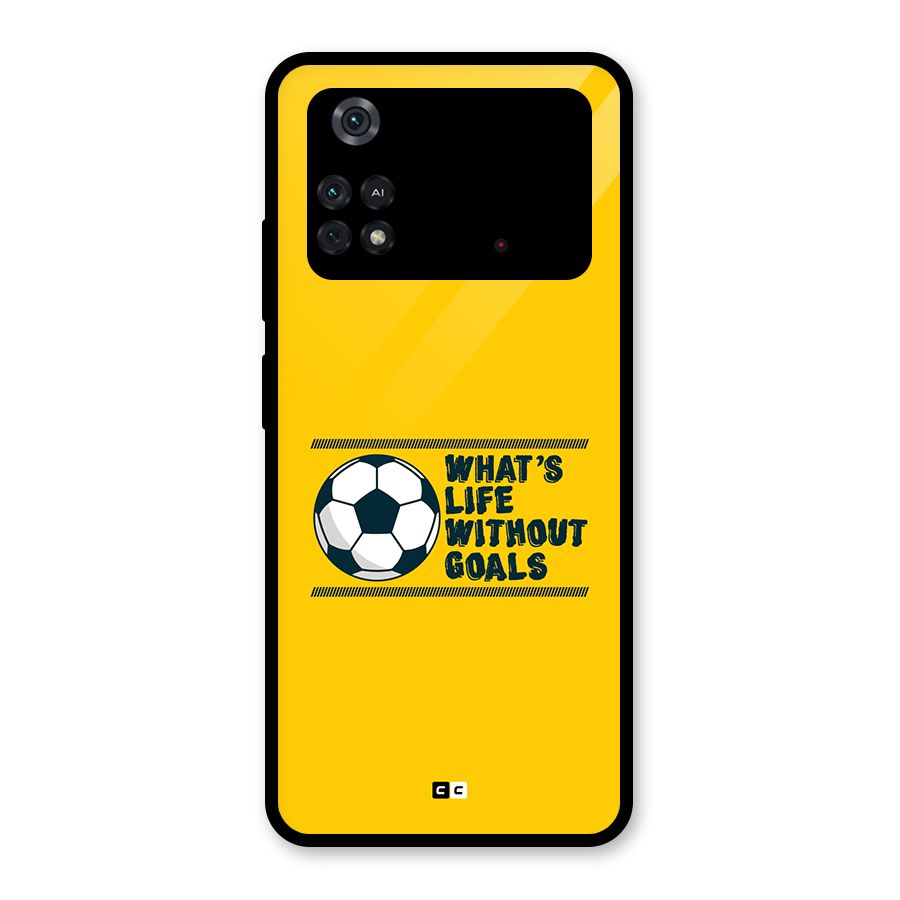 Life Without Goals Glass Back Case for Poco M4 Pro 4G