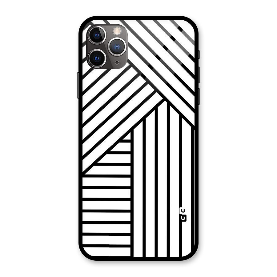 Lines Pattern Stripes Glass Back Case for iPhone 11 Pro Max