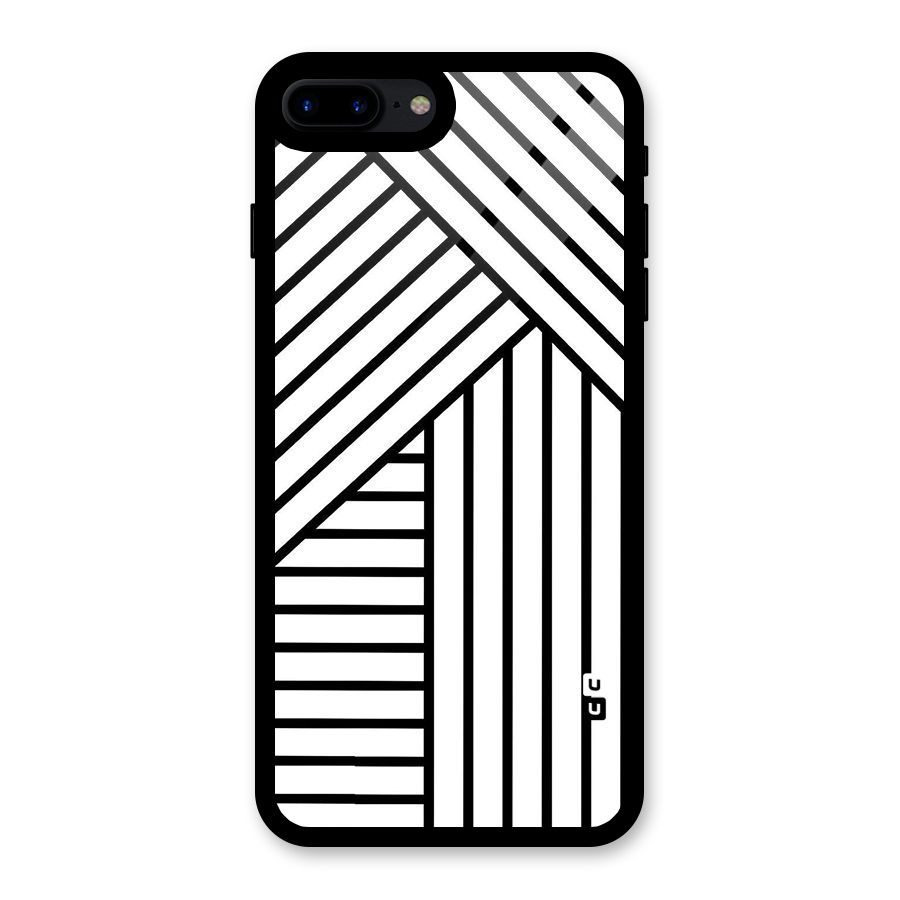 Lines Pattern Stripes Glass Back Case for iPhone 7 Plus
