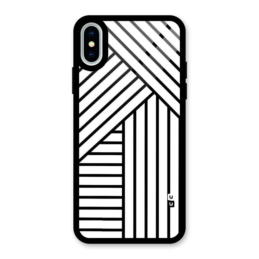 Lines Pattern Stripes Glass Back Case for iPhone X