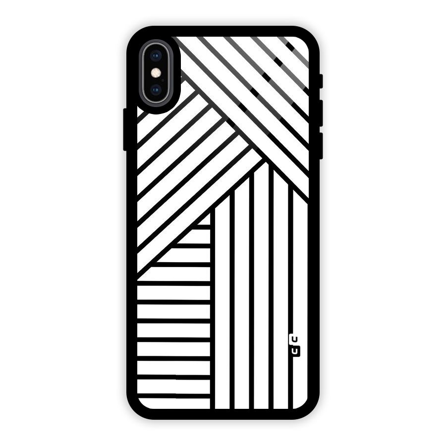 Lines Pattern Stripes Glass Back Case for iPhone XS Max