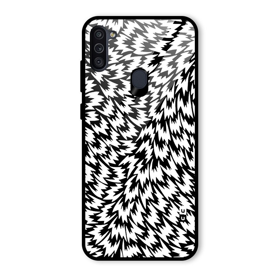 Lion Abstract Art Pattern Glass Back Case for Galaxy M11