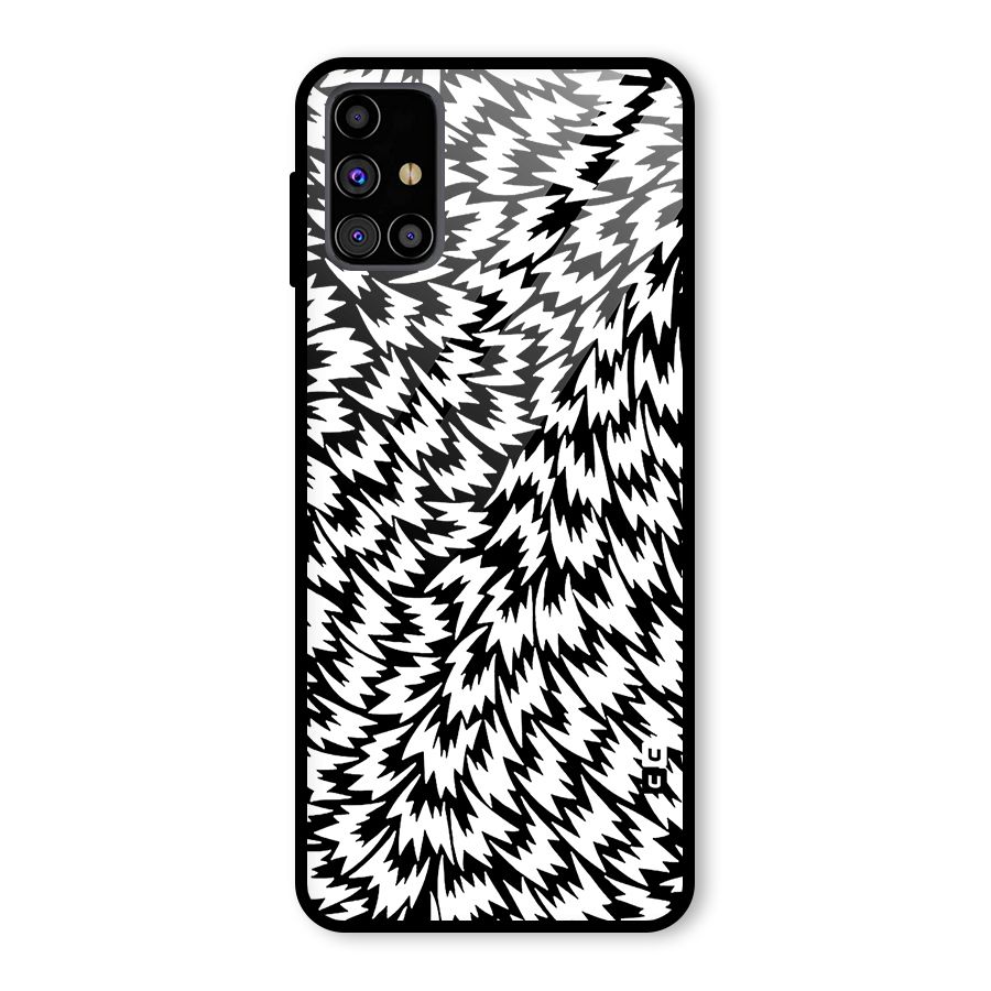 Lion Abstract Art Pattern Glass Back Case for Galaxy M31s