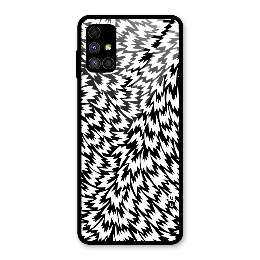 Lion Abstract Art Pattern Glass Back Case for Galaxy M51