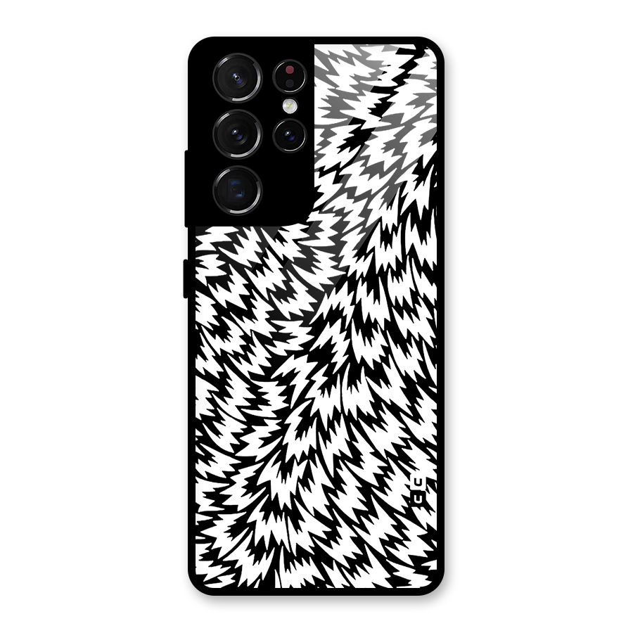 Lion Abstract Art Pattern Glass Back Case for Galaxy S21 Ultra 5G