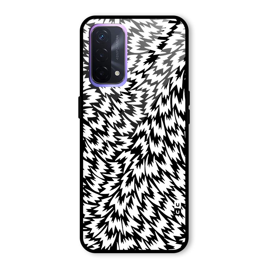 Lion Abstract Art Pattern Glass Back Case for Oppo A74 5G