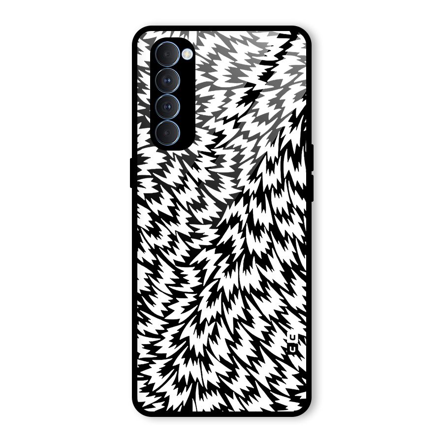 Lion Abstract Art Pattern Glass Back Case for Oppo Reno4 Pro