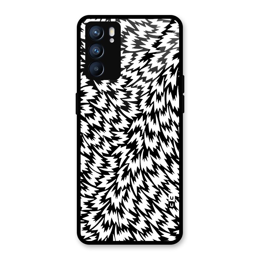 Lion Abstract Art Pattern Glass Back Case for Oppo Reno6 5G