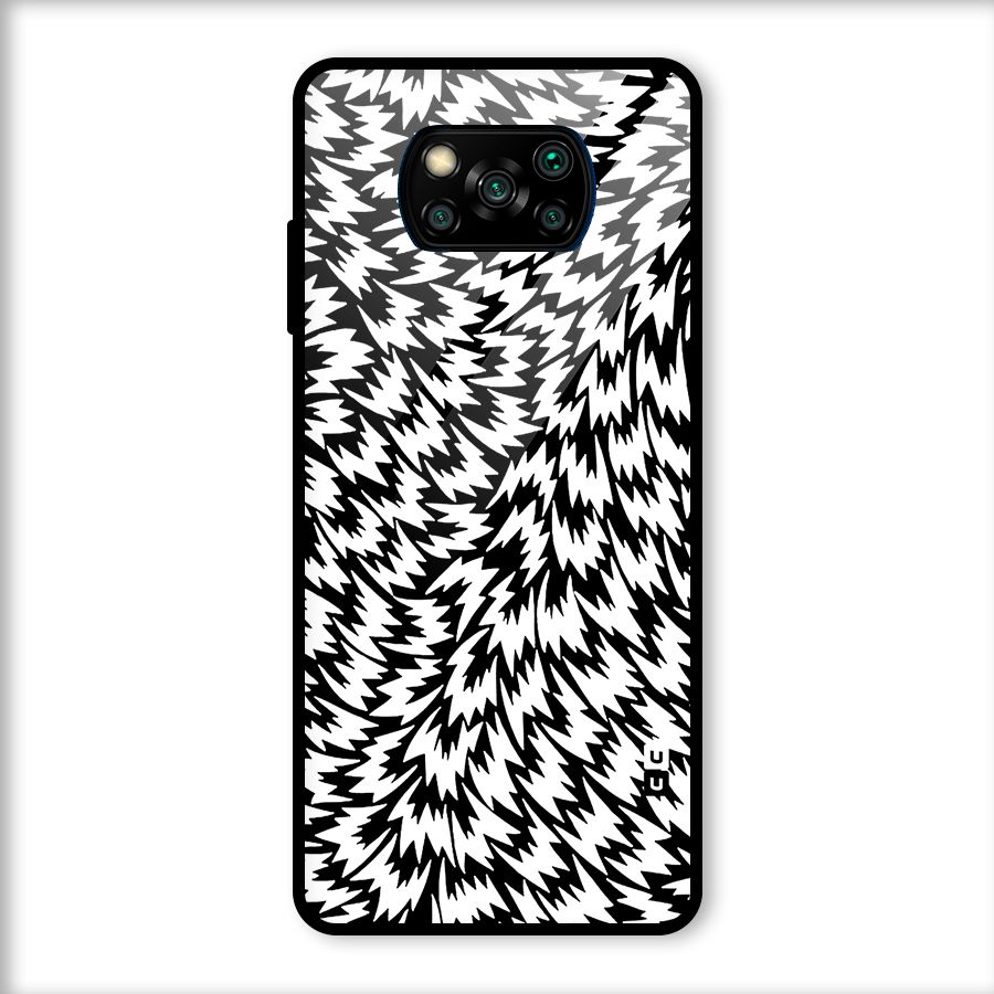 Lion Abstract Art Pattern Glass Back Case for Poco X3