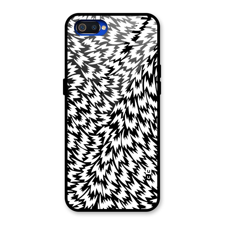 Lion Abstract Art Pattern Glass Back Case for Realme C2