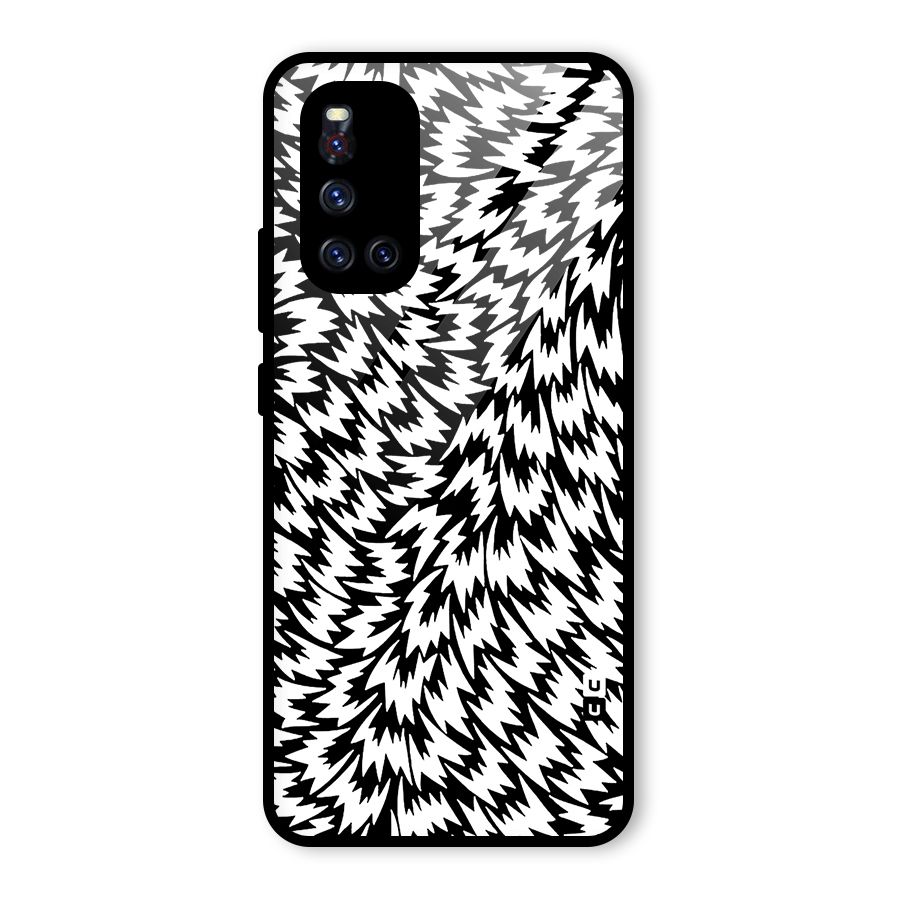 Lion Abstract Art Pattern Glass Back Case for Vivo V19