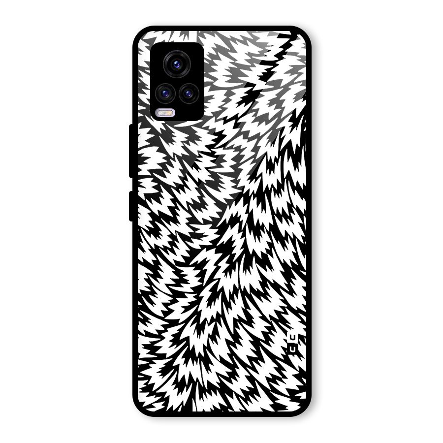 Lion Abstract Art Pattern Glass Back Case for Vivo V20