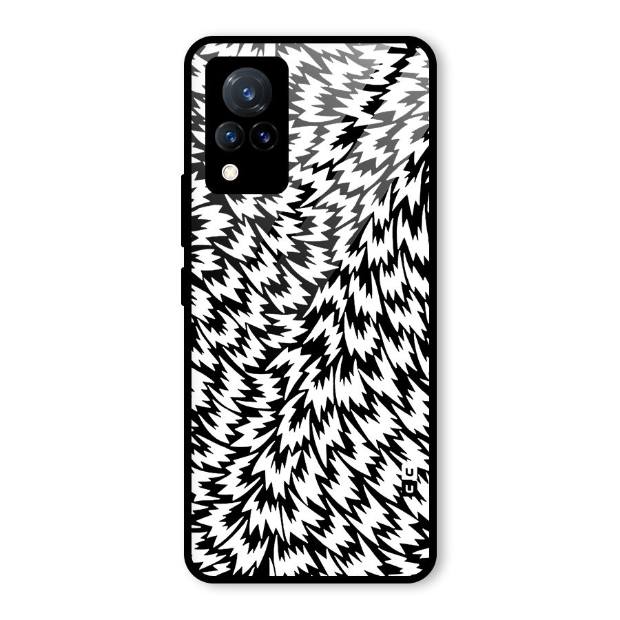 Lion Abstract Art Pattern Glass Back Case for Vivo V21 5G