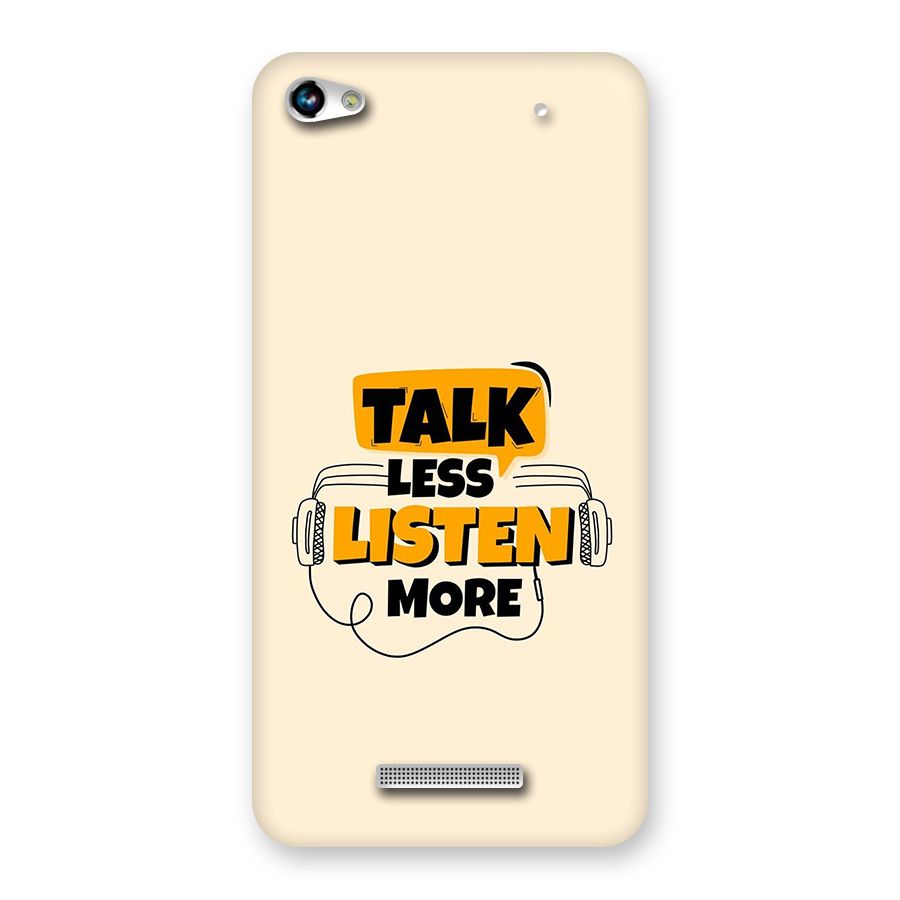 Listen More Back Case for Canvas Hue 2 A316