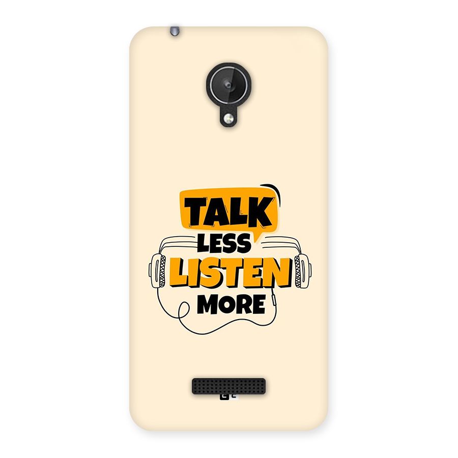 Listen More Back Case for Canvas Spark Q380