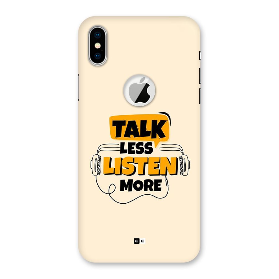 Listen More Back Case for iPhone XS Logo Cut