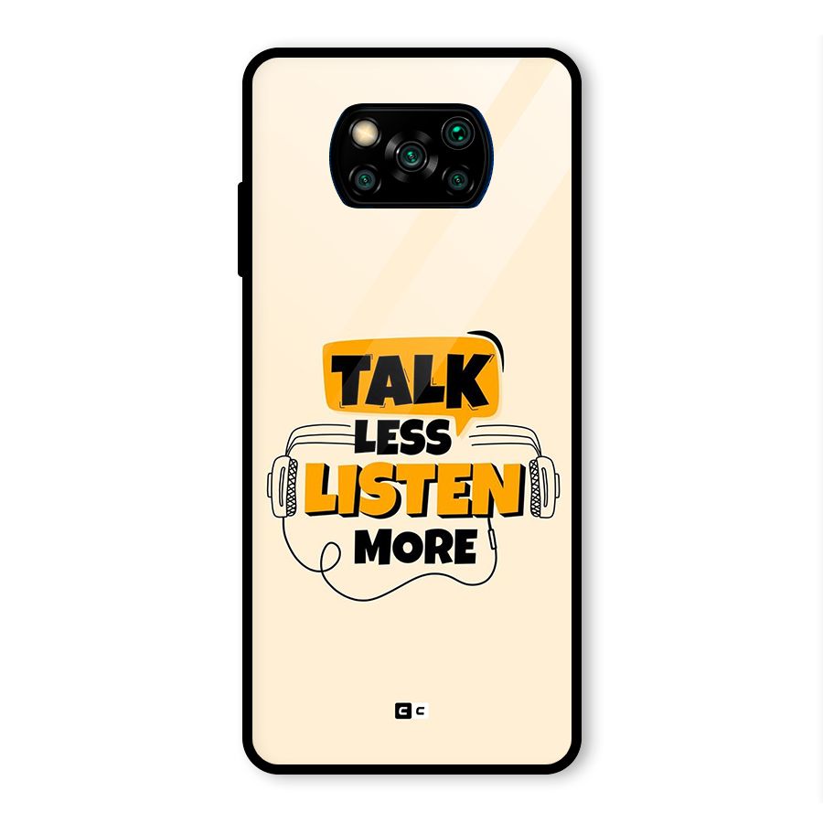 Listen More Glass Back Case for Poco X3 Pro