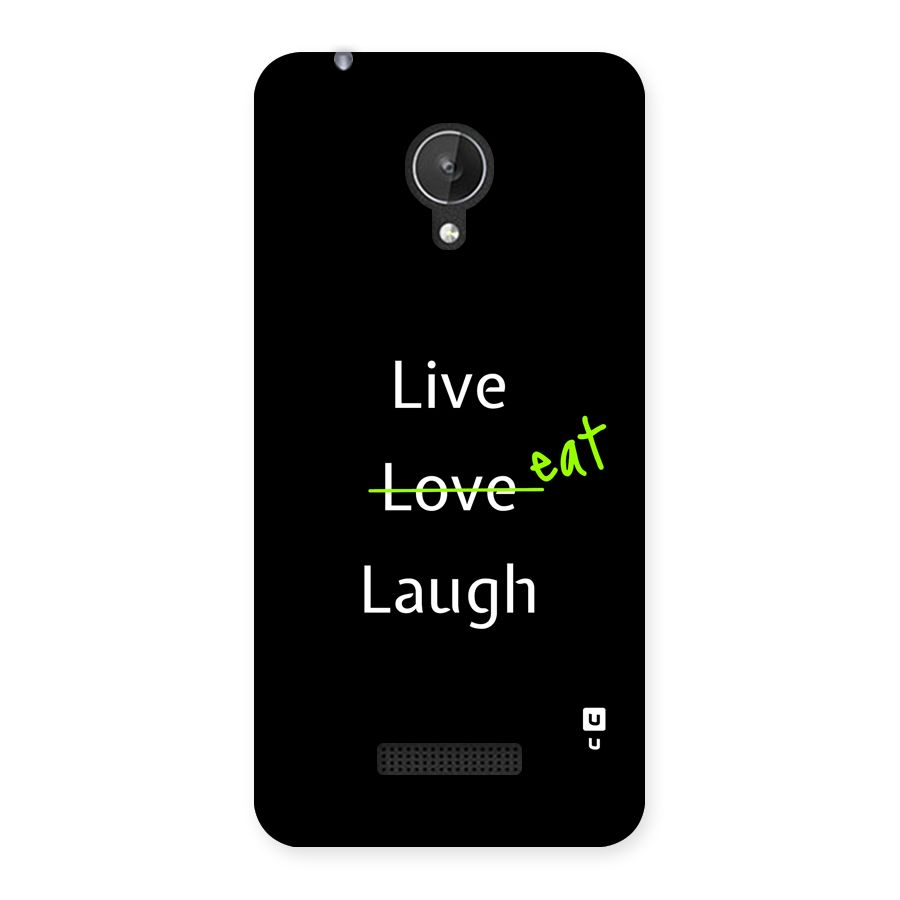 Live Eat Laugh Back Case for Canvas Spark Q380
