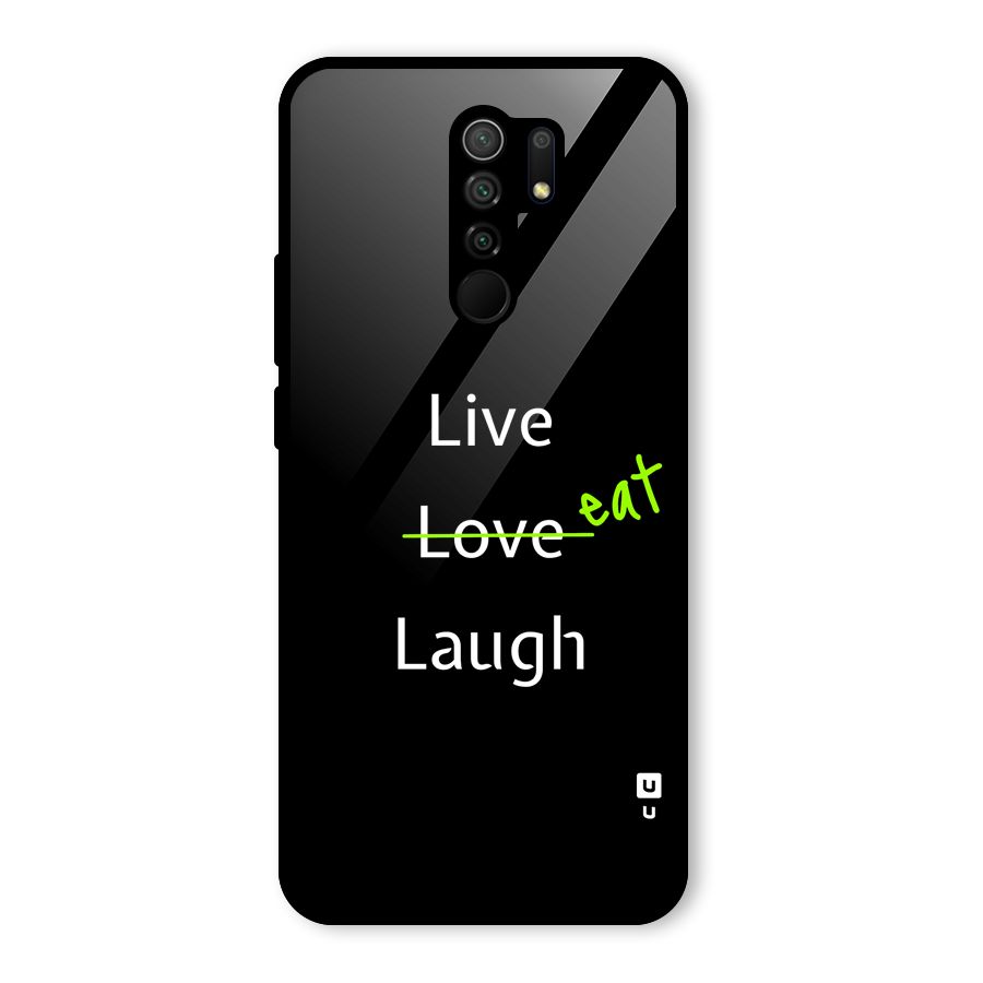 Live Eat Laugh Glass Back Case for Poco M2