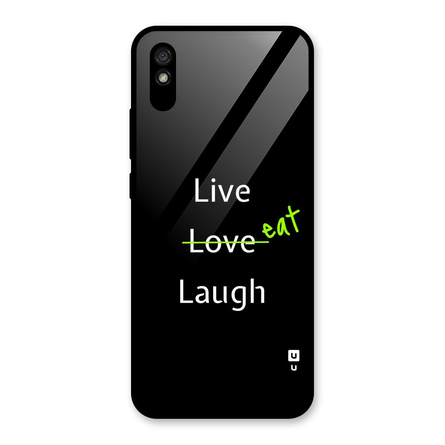 Live Eat Laugh Glass Back Case for Redmi 9A