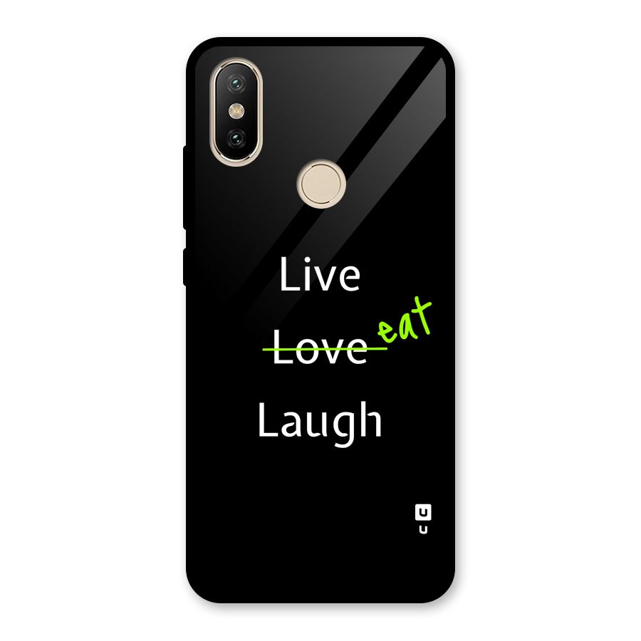 Live Eat Laugh Glass Back Case for Redmi A2