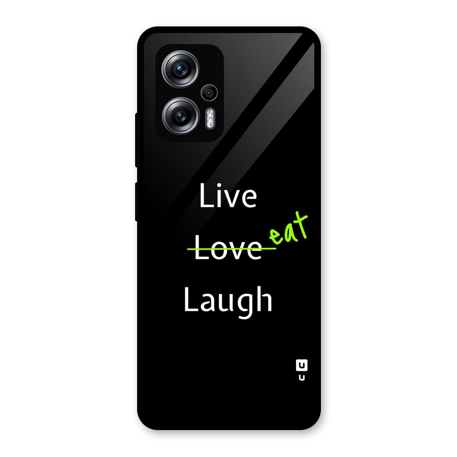 Live Eat Laugh Glass Back Case for Redmi K50i