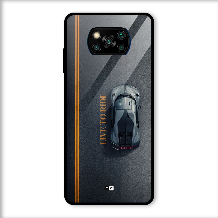 Live To Ride Glass Back Case for Poco X3