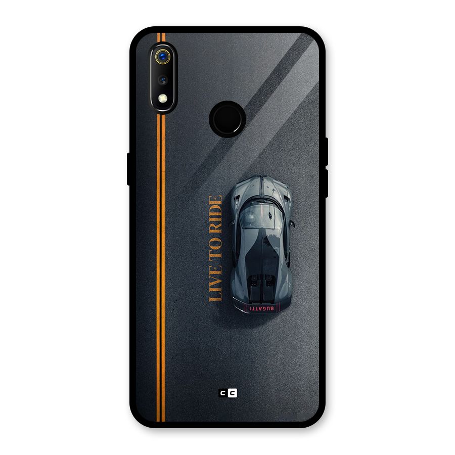 Live To Ride Glass Back Case for Realme 3i