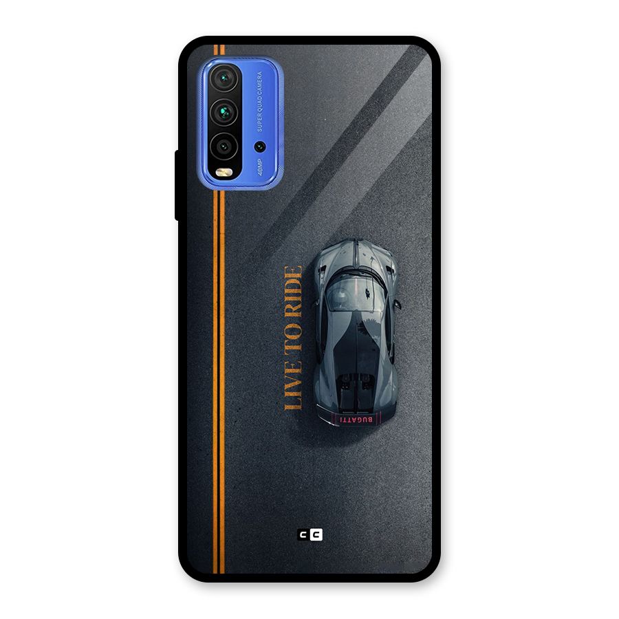 Live To Ride Glass Back Case for Redmi 9 Power