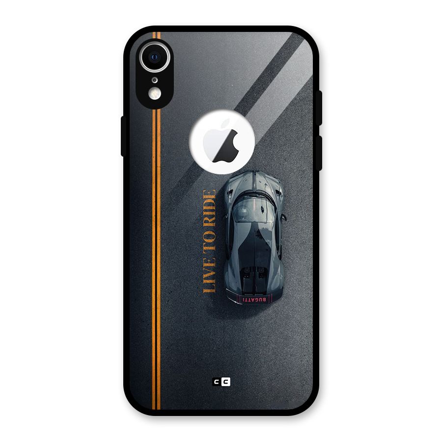 Live To Ride Glass Back Case for iPhone XR Logo Cut