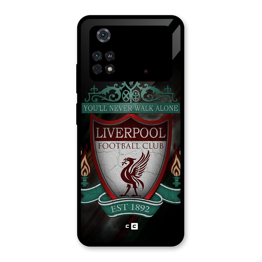 LiverPool FootBall Club Glass Back Case for Poco M4 Pro 4G
