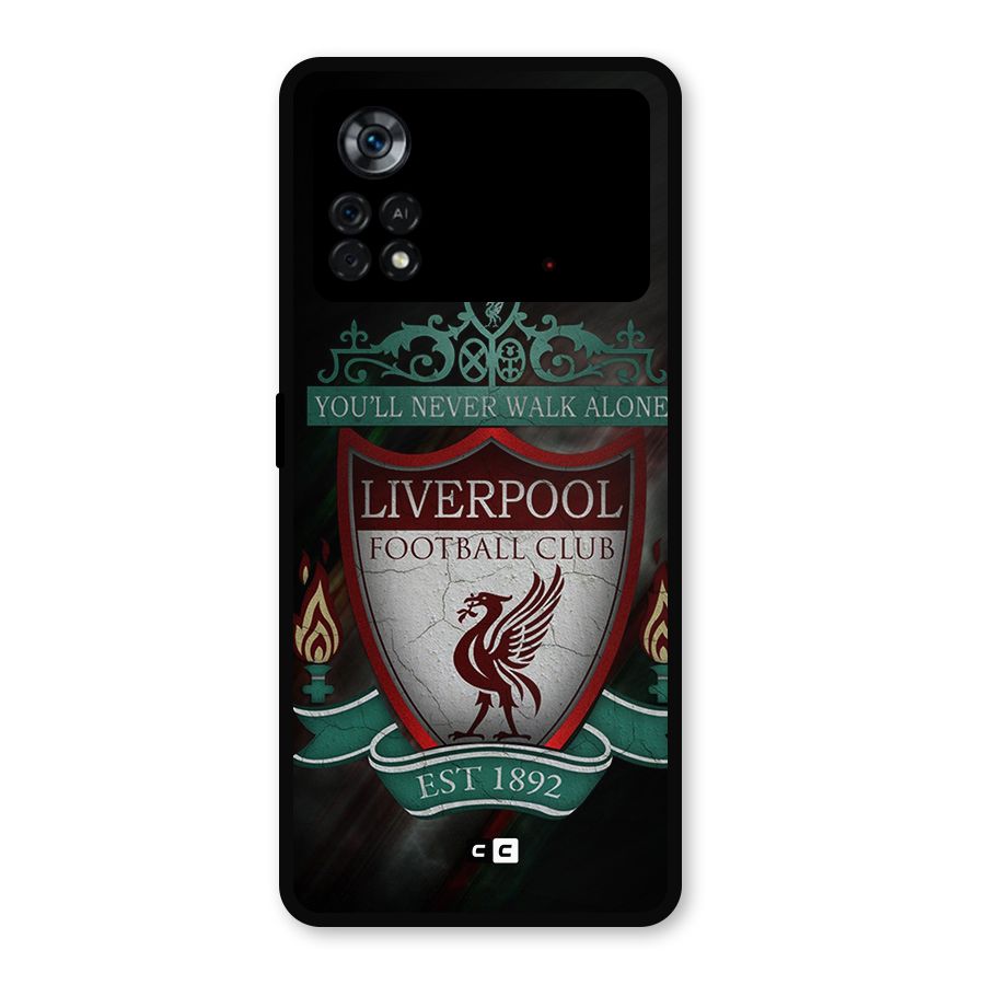 LiverPool FootBall Club Metal Back Case for Poco X4 Pro 5G