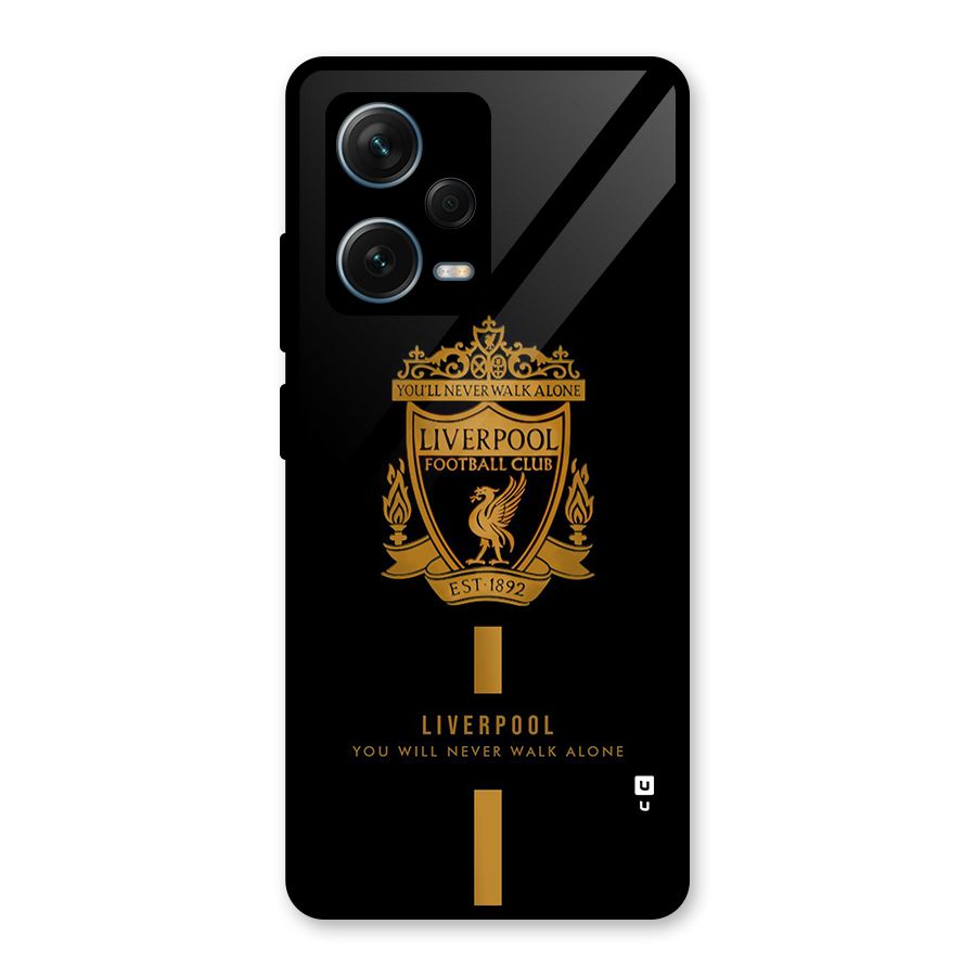 LiverPool Never Walk Alone Glass Back Case for Redmi Note 12 Pro Plus 5G