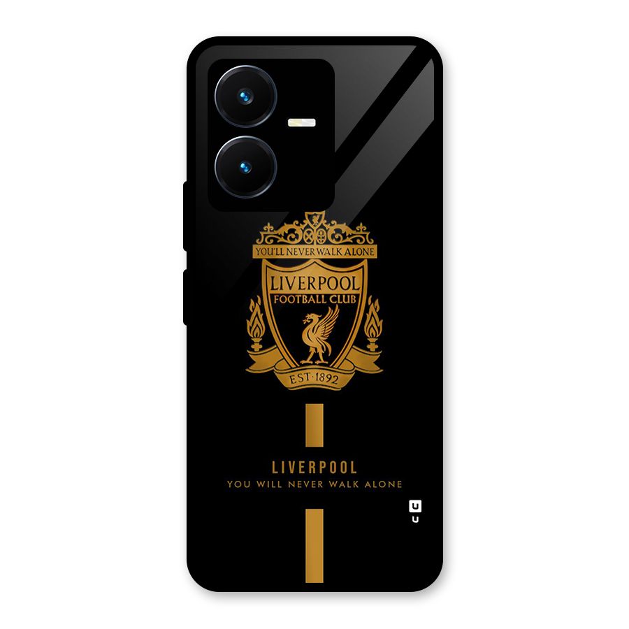 LiverPool Never Walk Alone Glass Back Case for Vivo Y22s
