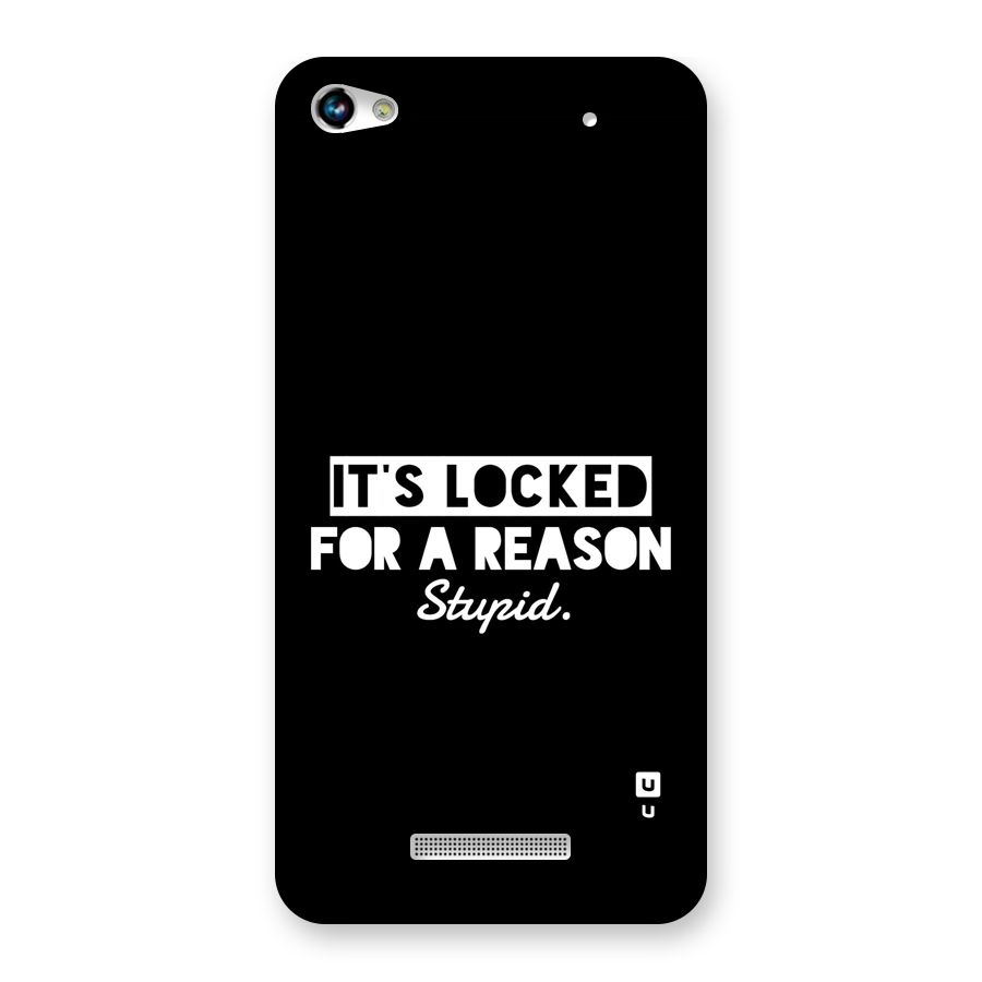 Locked For Stupid Back Case for Canvas Hue 2 A316