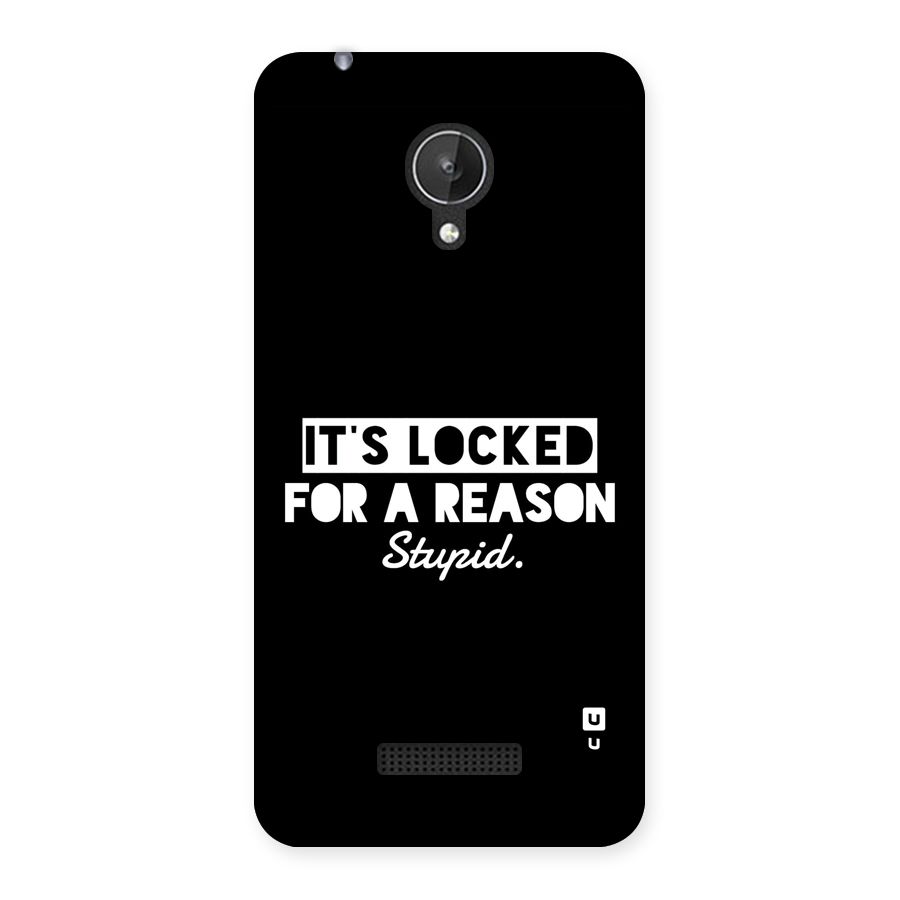 Locked For Stupid Back Case for Canvas Spark Q380