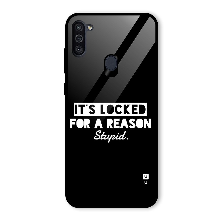 Locked For Stupid Glass Back Case for Galaxy M11